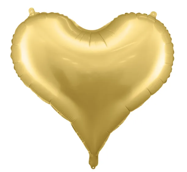 XL Folienballon Figur - Herz Gold - 75cm x 64,5cm